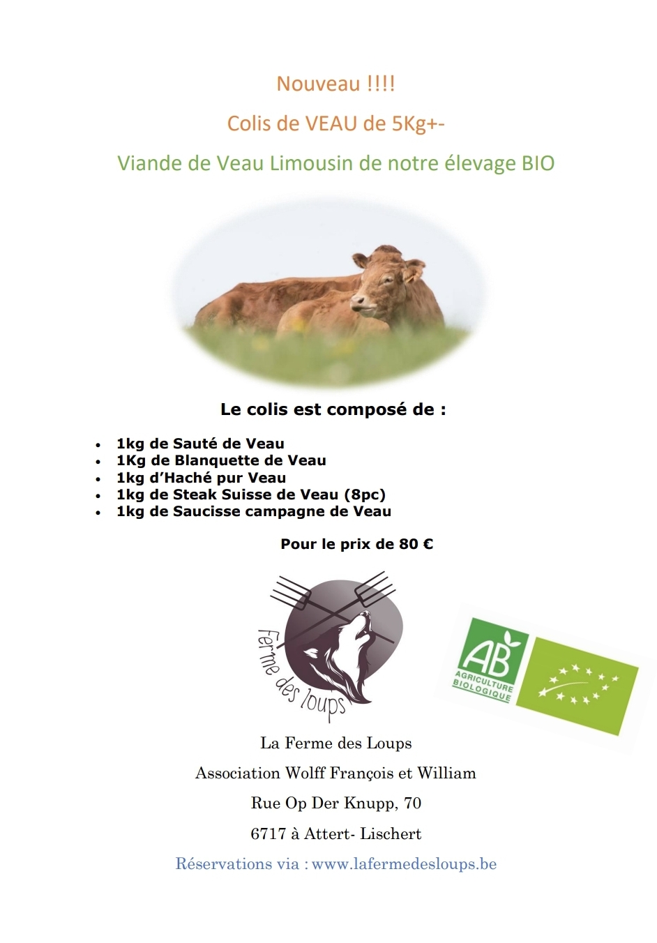 Colis de Veau ---->>>Vendredi 17 Mai