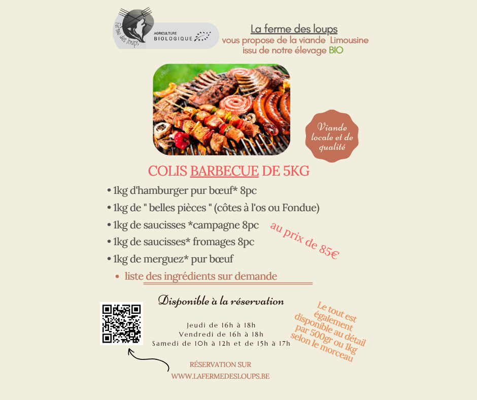 Colis barbecue de +-5kg ----->>> 6,7 &8 Novembre 