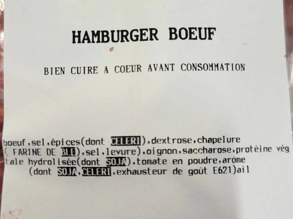Hamburger de Boeuf