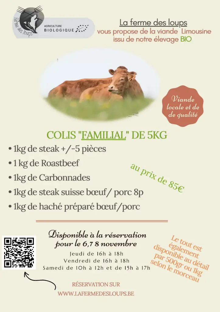 Le Colis BBQ* de +-5kg (début Octobre date à confirmer)